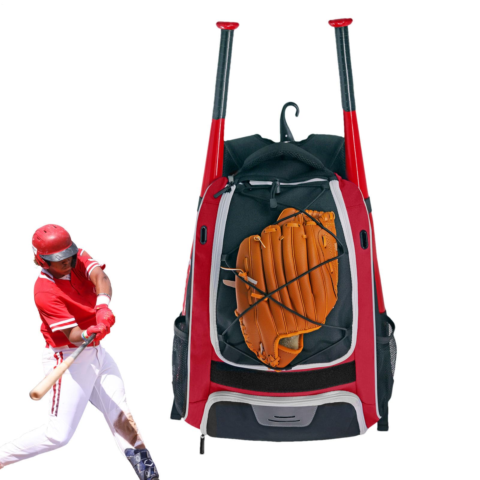 Plecak baseballowy, torba na kij, torba na sprzęt baseballowy i softballowy | wodoodporny i odporny na rozdarcia plecak oxford dla chłopców, młodzieży i dorosłych, duża komora
