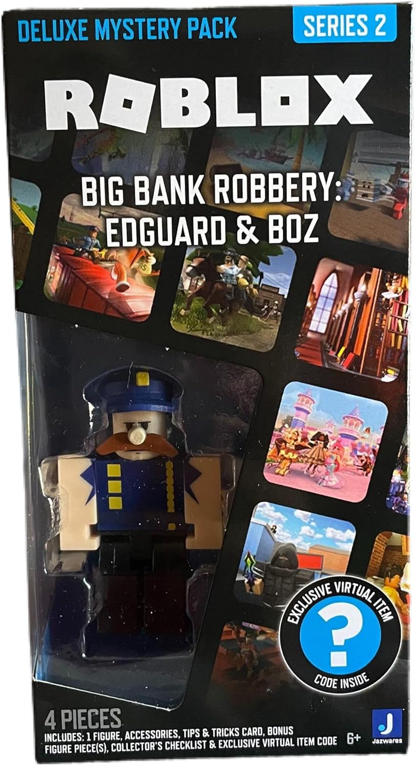Roblox Deluxe Mystery Pack Action Figure Series 1 – Includes Exclusive Virtual Item (Choose Figure) (Big Bank Robbery: Edguard & Boz) Roblox Deluxe Mystery Pack Action Figure Series 1 – Includes Exclusive Virtual Item (Choose Figure) (Big Bank Robbery: Edguard & Boz)