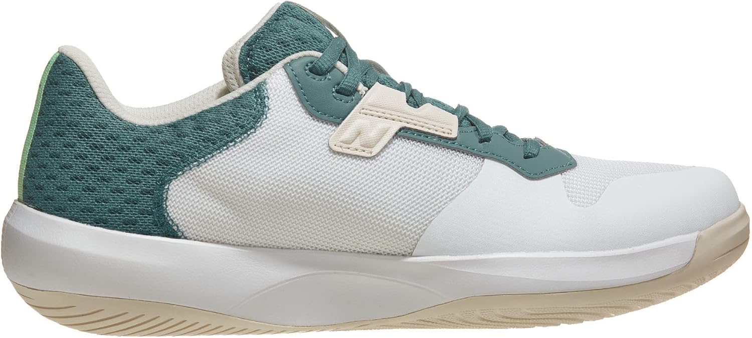 New Balance Men's 696 V6 Hard Court Tennis Shoe, White/Green, 11.5