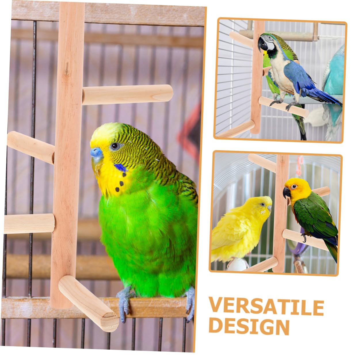 HANABASS 10piezas Soporte De Percha para Pájaros De Madera Natural Juguete para Aves Plataforma para Jaula para Periquitos y Loros Fomenta El Ejercicio Diversión