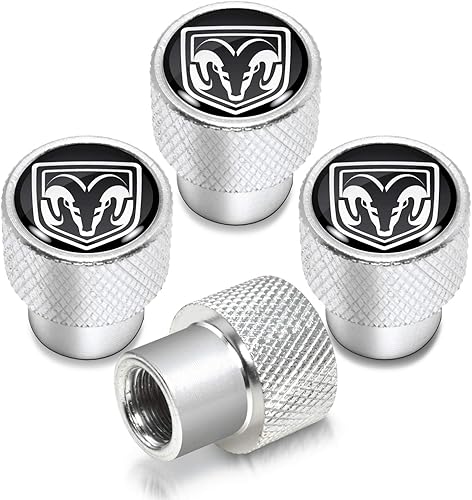 iPick Image para RAM en negro sobre tapas de vástago de válvula de neumático de aluminio plateado brillante