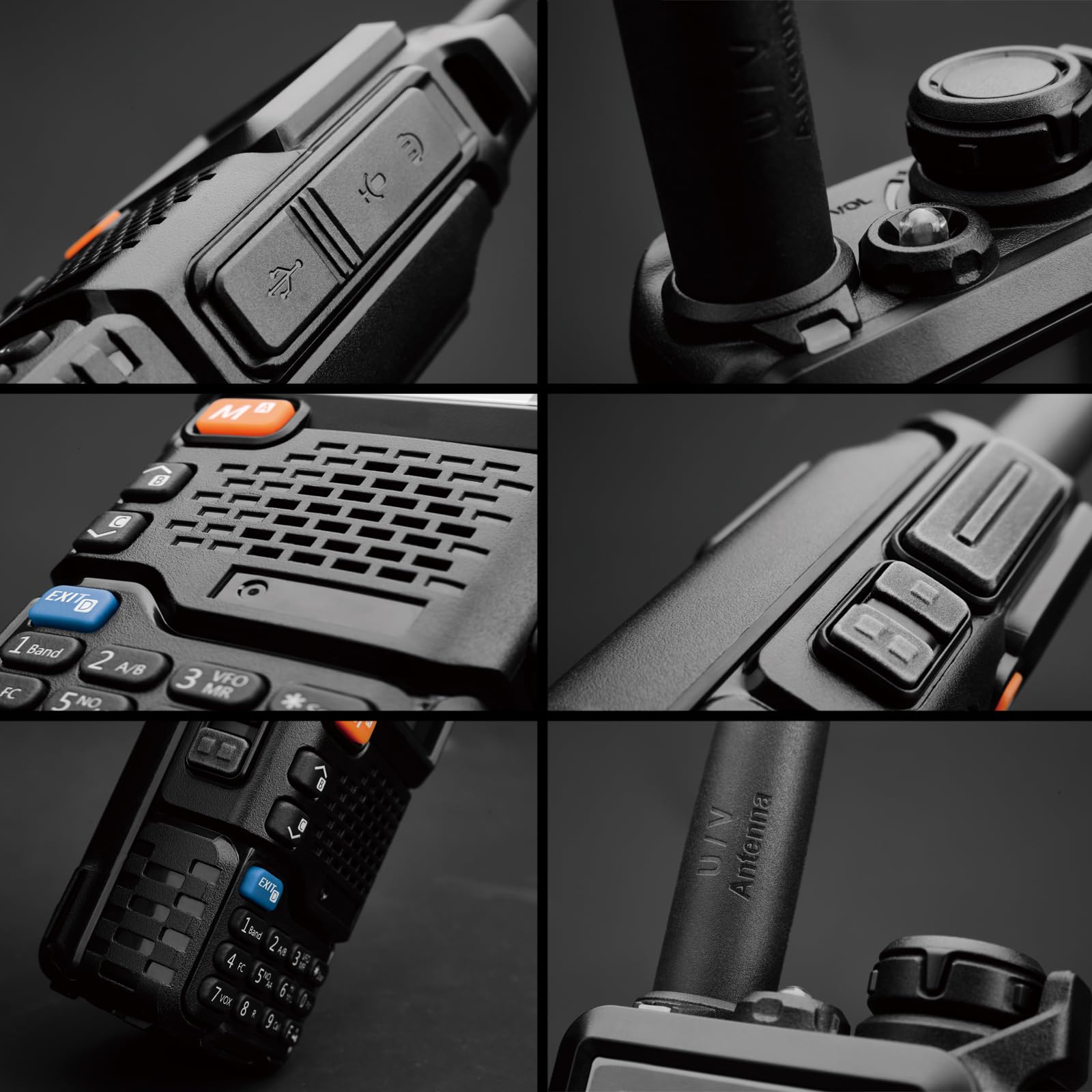 Quansheng UV5R Plus VHF UHF Portable Walkie Talkie | FM NOAA Radio bidirectionnelle pour Studio/extérieur/Voiture (avec tube transparent oreillett)