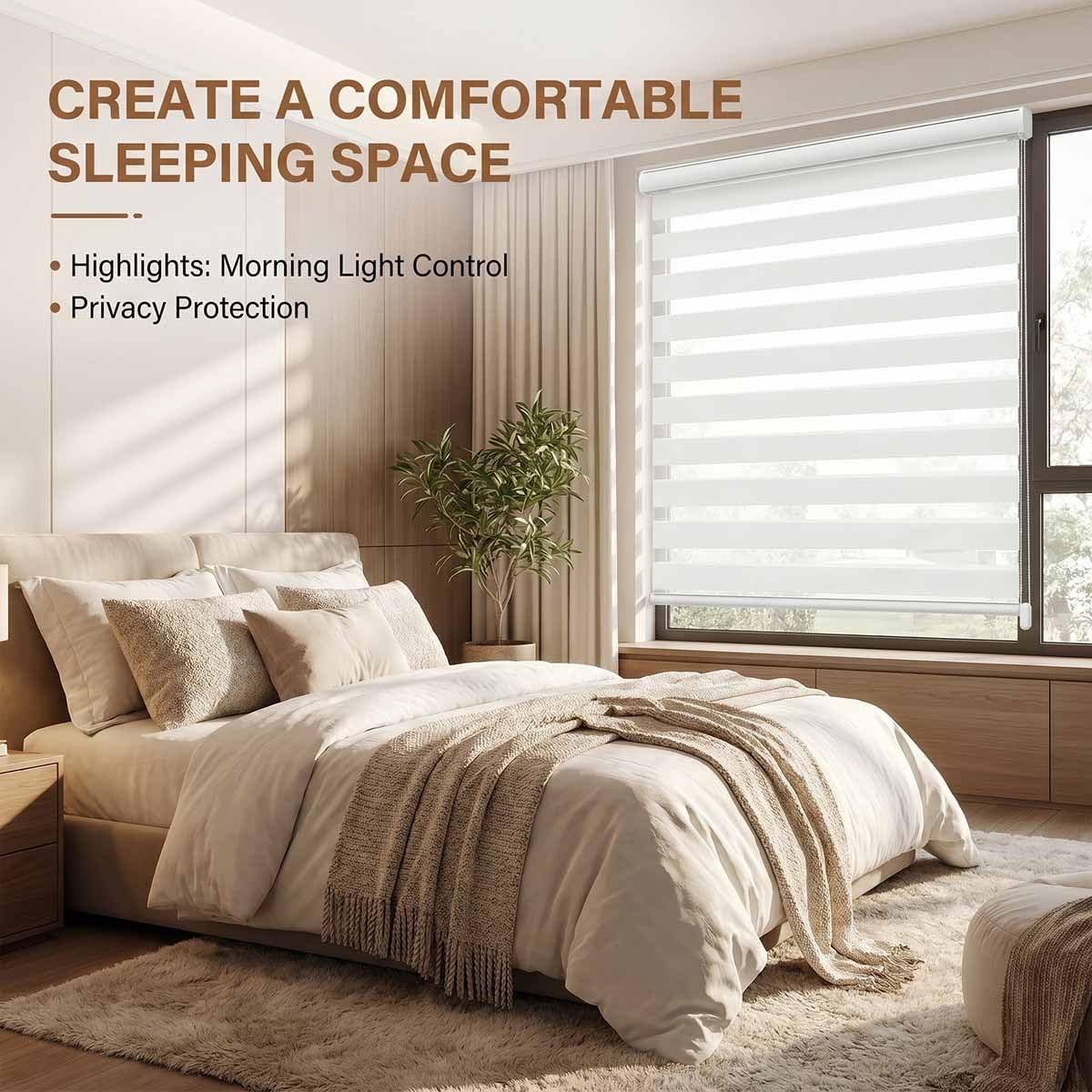 Estores Cebra Noche Y Día con Doble，Estor Térmico Opaco, Cortina Cebra Protección Solar，Persianas Enrollables Interior para Ventana Translúcido Y Oscurecido Privacidad(Gris,W150xH100cm)