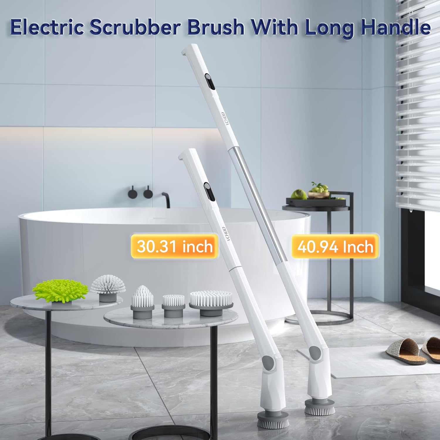 Adjustable long handle of VCHOO Electric Spin Scrubber