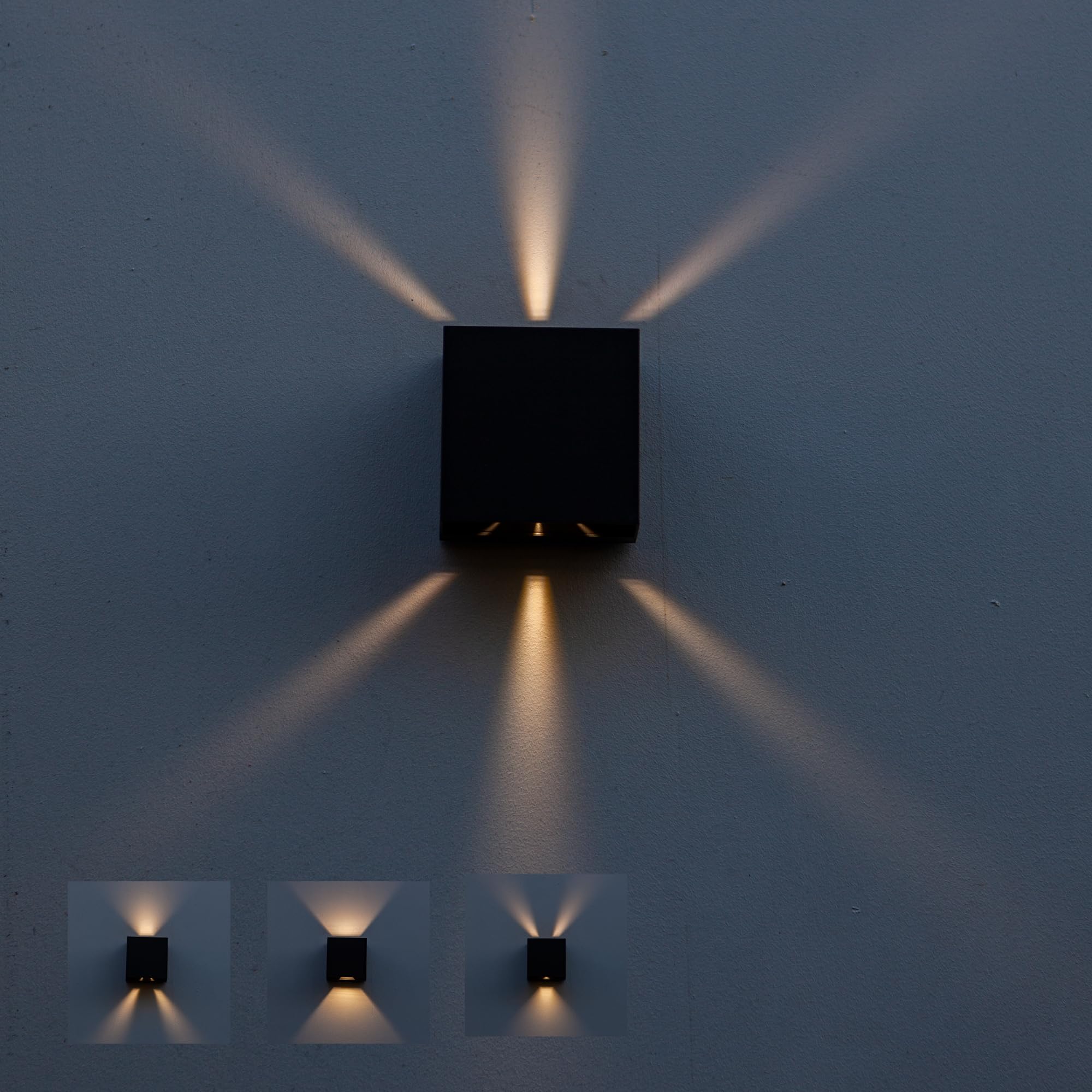 LUTEC Outdoor Up Down LED Modern Wall Light, Aluminium Anti-Rost Außen Innen Wandlampe, 3000K Warm Weiß, Verstellbare Außenwand Laterne, Wasserdicht für Haustür, Terrasse, Garten, Schlafzimmer