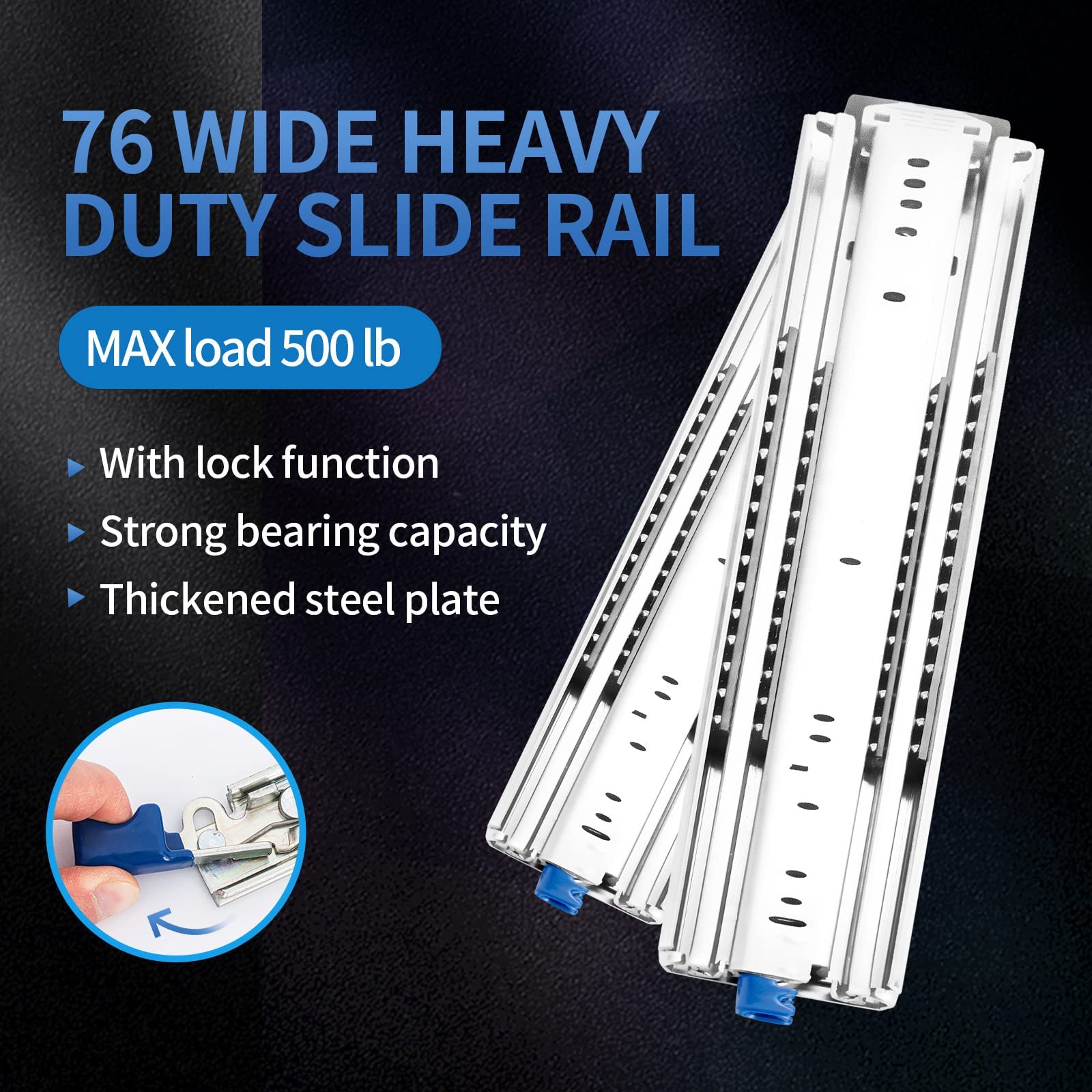 Buy BXGTECH 2 Pair Heavy Duty Drawer Slides 48 Inch with Lock Full Extension Ball Bearing