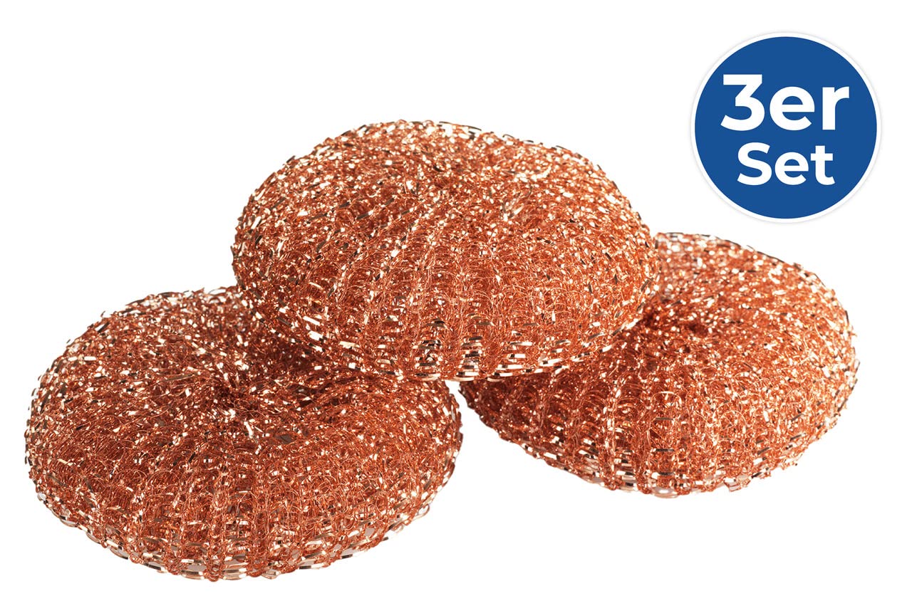 Maximex 87643500 Copper scouring Pads-Set of 3, 9 x 9 x 2.2 cm
