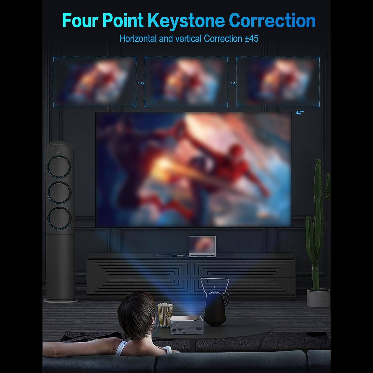Diagram of the SENECESLI Projector remote control with labeled buttons