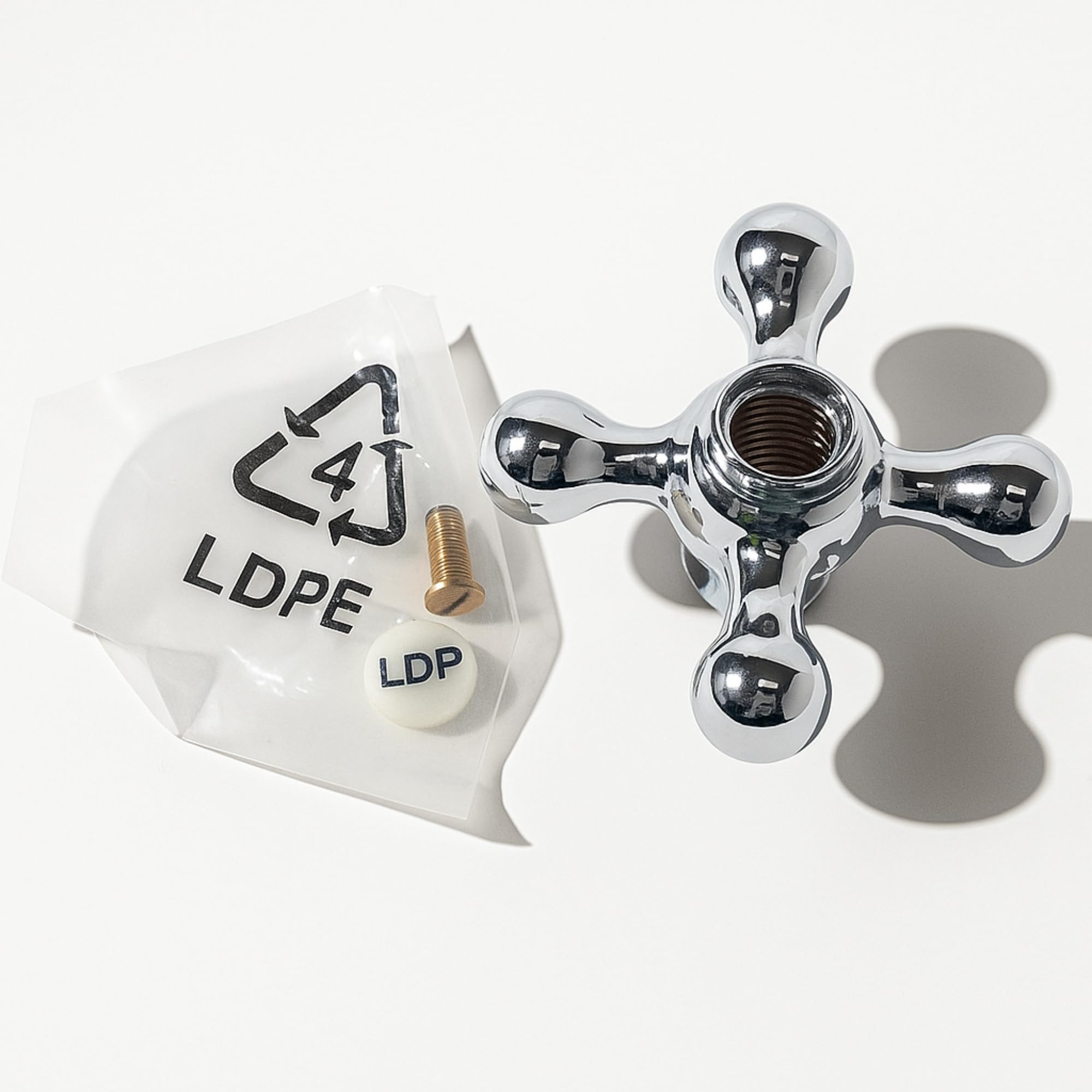 Xcel Home White Souvenir Hot Tap Handle Chrome Crosshead Replacement