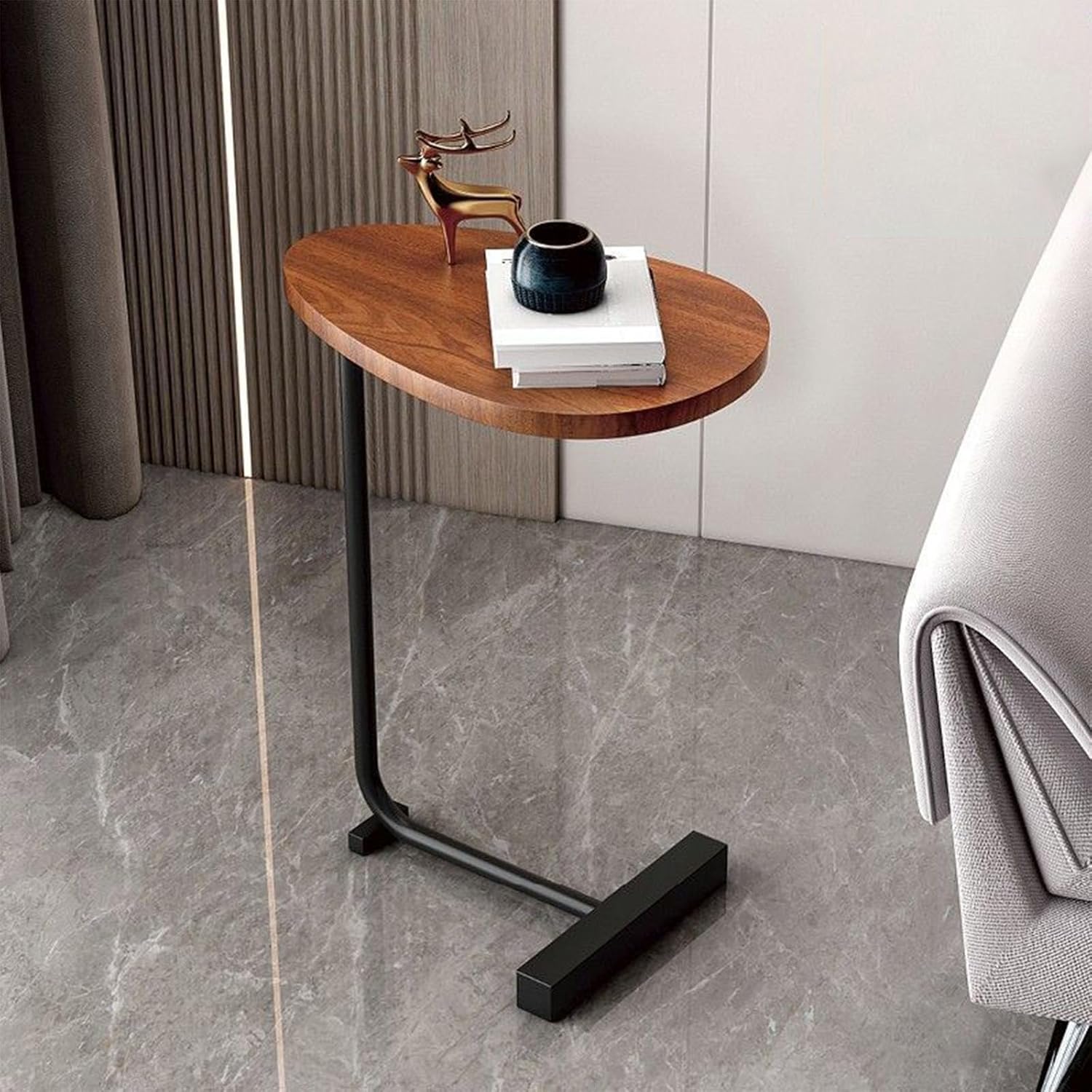 C Table End Table Couch Tables - Modern Side Table With C-Shaped Metal ...