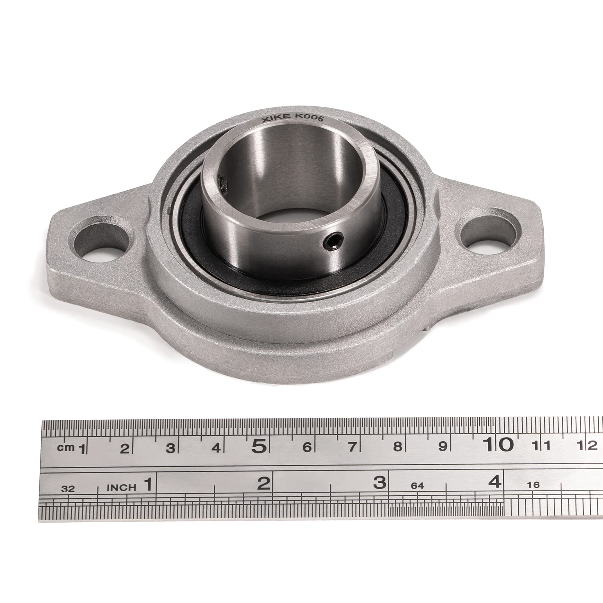 XiKe 4 pezzi KFL006 foro 30 mm lega di zinco montato cuscinetto sferico tipo flangia autoallineante Adatto per stampanti 3D ecc.