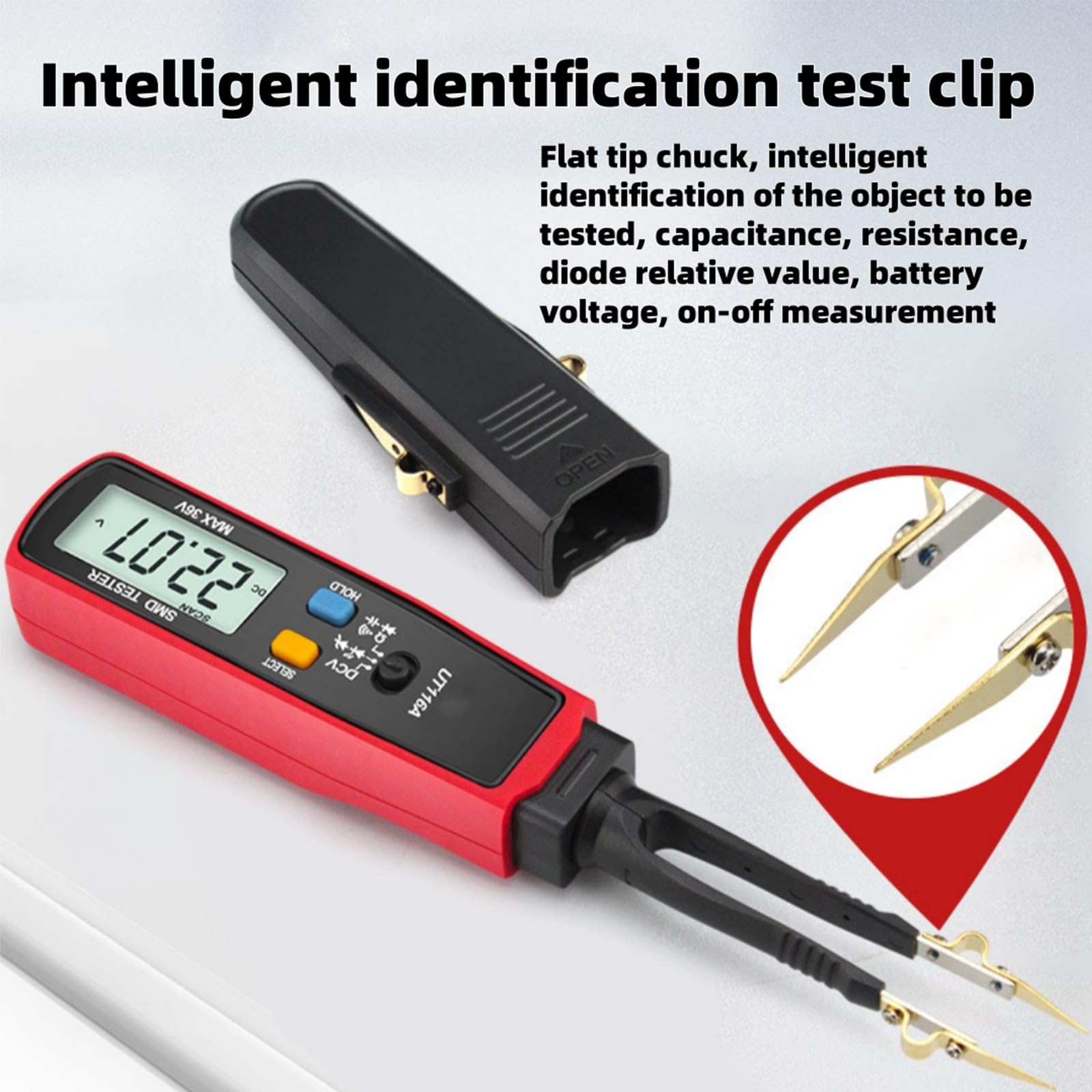 Parasitic Draw Fuse Tester Automotive, Car Circuit Tester Monitor Accessories, Digital Smart Smd Testers, Rotable Tweezer Led Diode Multimeter, for Mini Maxi & Atc Fuses Live Current (2PCS)