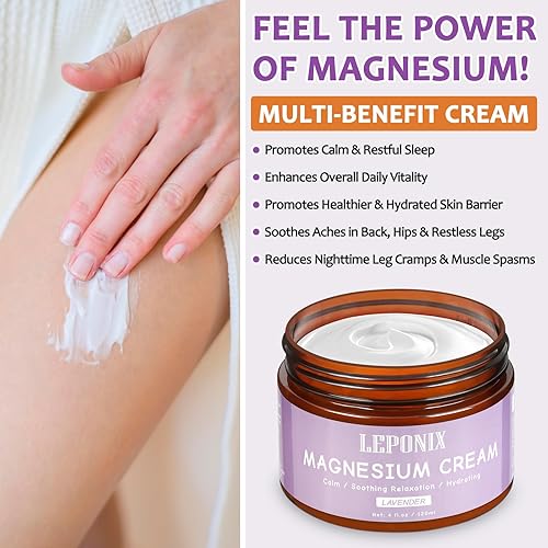 Miniatura 3 de Crema de magnesio para el sueño y la recuperación muscular, loción tópica calmante de magnesio para calambres en las piernas, comodidad en las