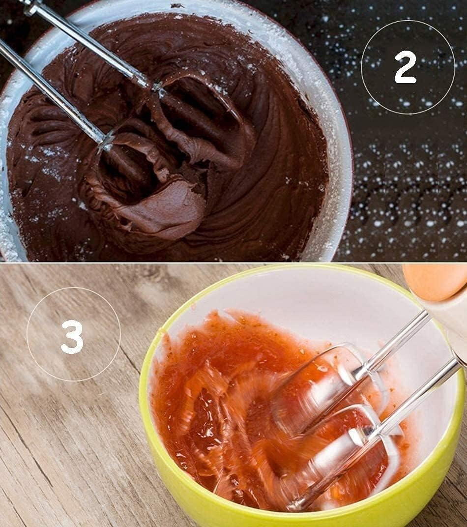 Mini Electric Hand Mixer 5-Speed 125W Lightweight with Soft-Grip Anti-Slip Handle Includes Accessories to Beat Whisk and Dough Hooks to Knead