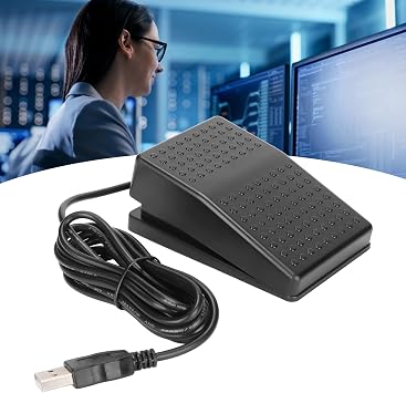 Luqeeg USB Foot Switch, Pedal Customized Programmable Keyboard, Single Pedal Control Custom Program PC Computer Keyboard, Single Foot Switch Pedal with USB A Interface for PC Video Game