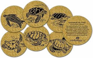 Corkology Endangered Sea Turtles Cork Coaster Set