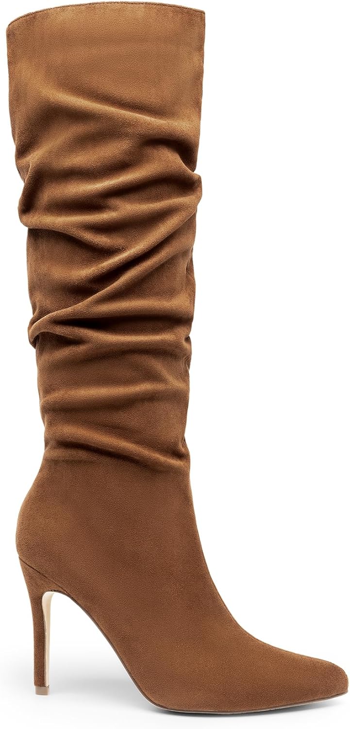 DREAM PAIRS Knee High Boots for Women Pointed Toe Stiletto High Heel Slouchy Suede with Side Zipper Tall Fashion Boots - Image 5