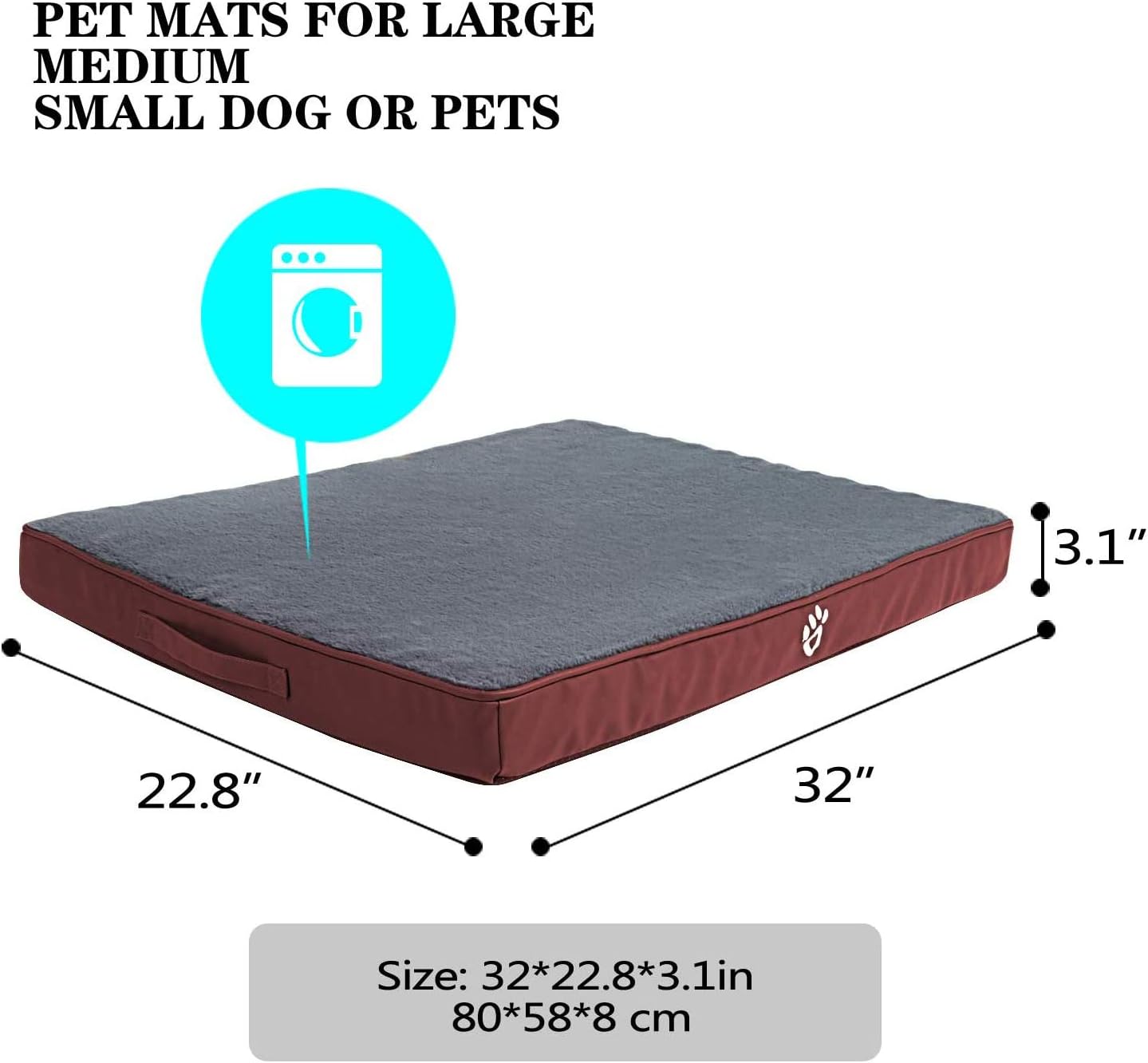 FRISTONE Dog Bed Large,Washable Orthopedic Form Dog Bed with Removable