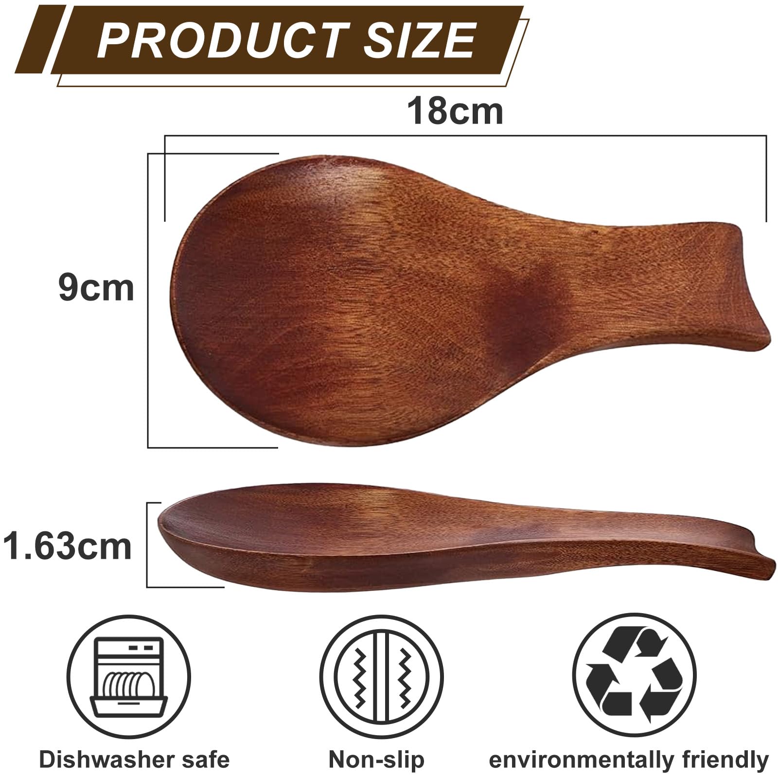 Soporte de Cuchara Bohemio para Estufa, Soporte para Cucharas de Madera - Organizador de Utensilios de Cocina en Bambú, Porta Espátulas y Cucharones, Decoración de Encimera Natural (Marrón)