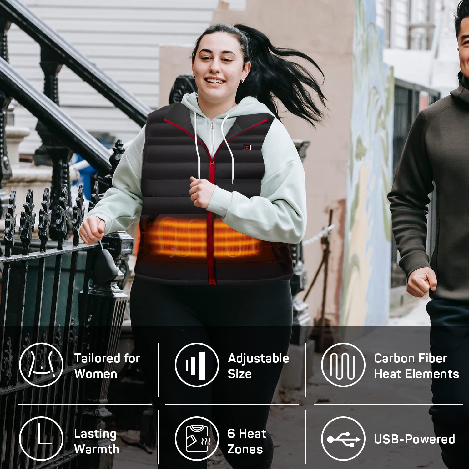 DR.PREPARE Gilet Riscaldato Uomo Donna Dimensioni Regolabili 3 Temperature Giubbotto Riscaldato in Pile Morbido Giacca Riscaldata USB Ricaricato per Attività all'Aperto Viaggio Sport Tempo Libero