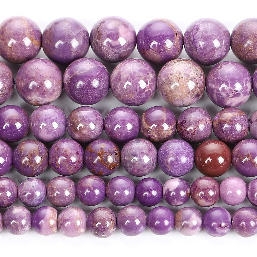 Perles rondes en pierre de mica naturelle violette : créez des bijoux porteurs de sens