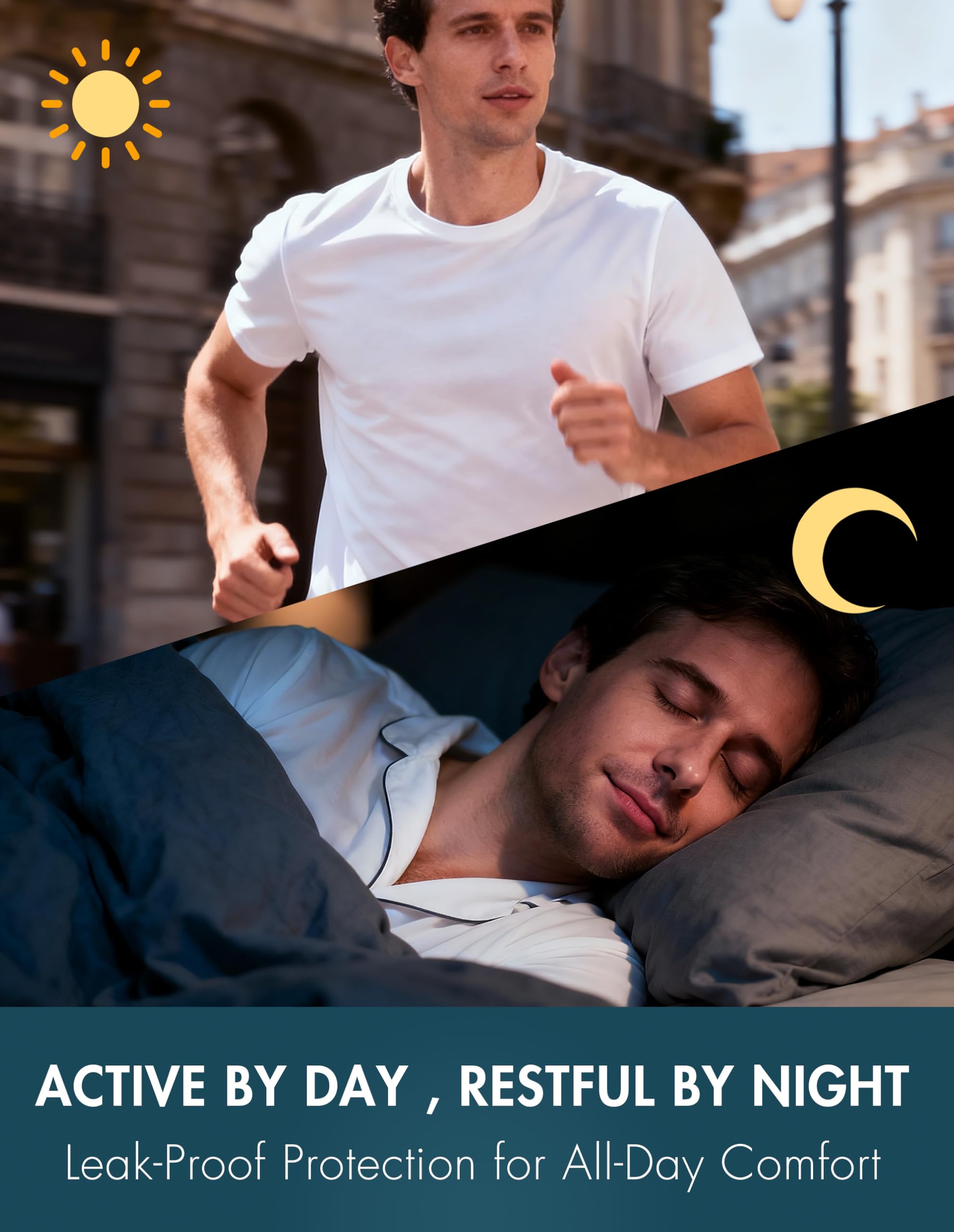 AIRCUTE Calzoncillos tipo bóxer para incontinencia de orina para hombre, apertura frontal, absorbente, a prueba de fugas, 60 ml, paquete de 3
