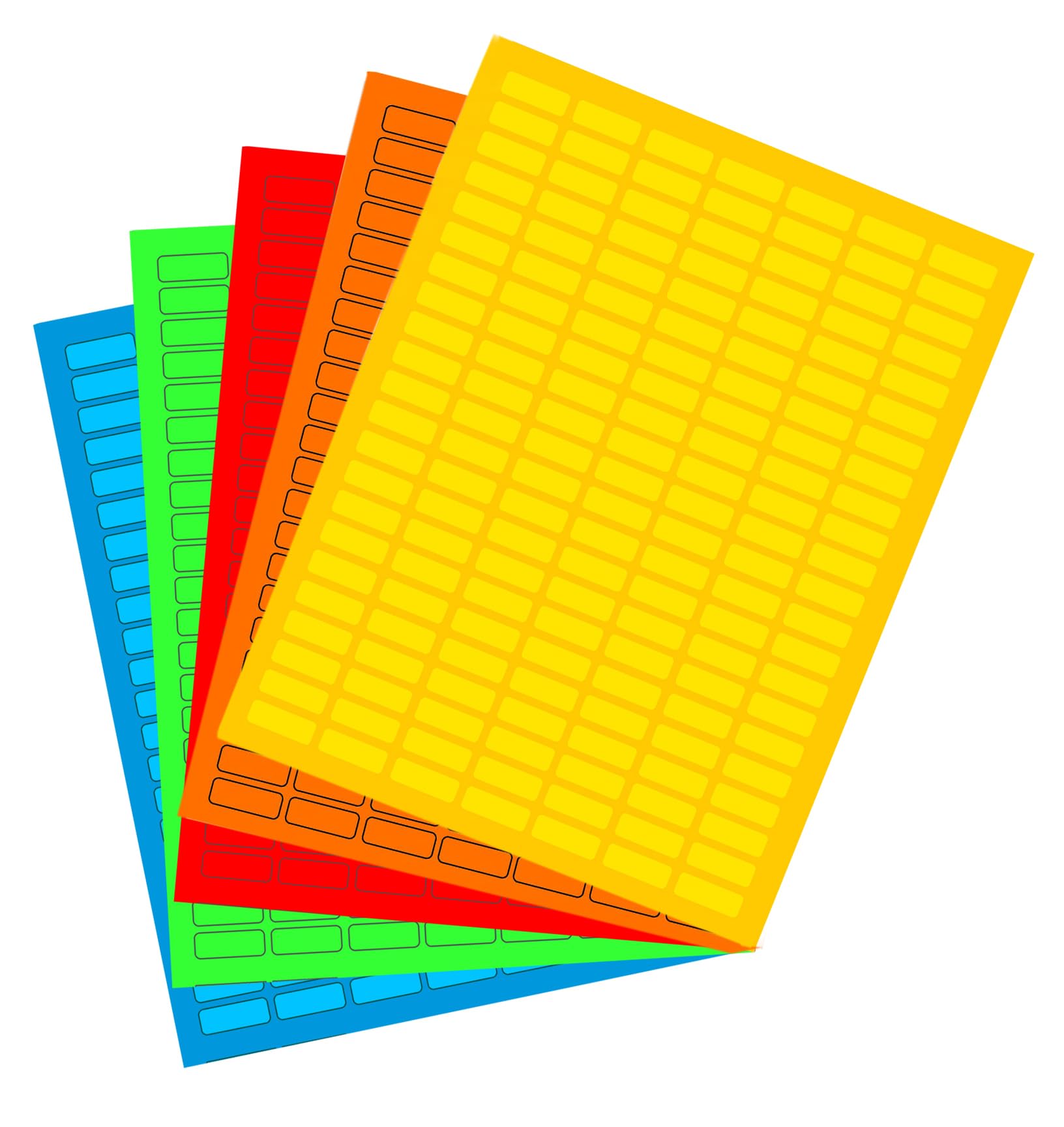 Royal Green Small Matte Printing Labels for Printer Laser/Inkjet 1 inch x 0.375 inch Neon Sticker Sheets with Template Included - 770 Pack