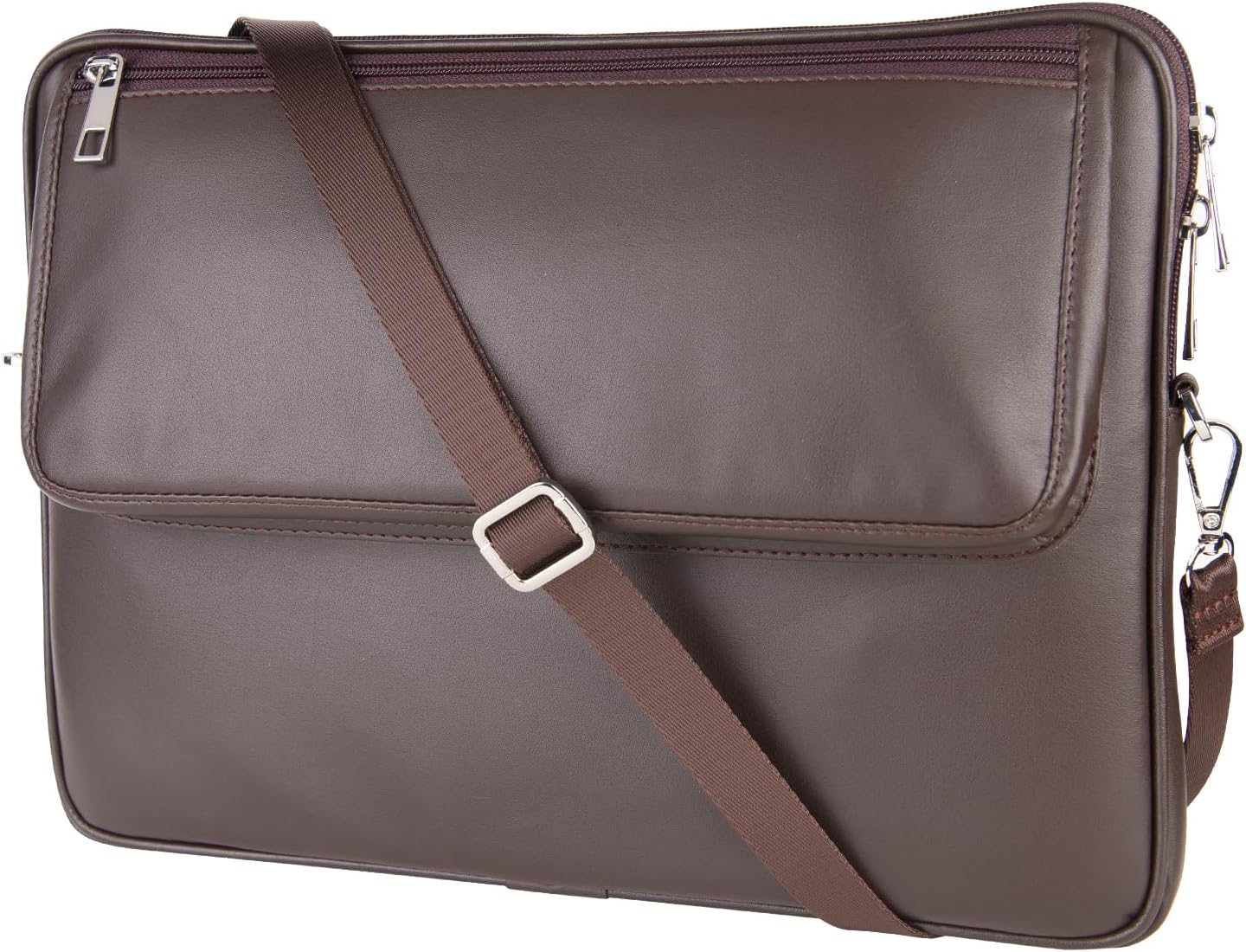 2K S.Deri Laptop Çantası,Tablet Çantası,13.3'' inç,Vegan,Omuz ve Valiz Askılı,Aksesuar ve Evrak Cepli,24 * 34 * 2 cm.,Kahverengi