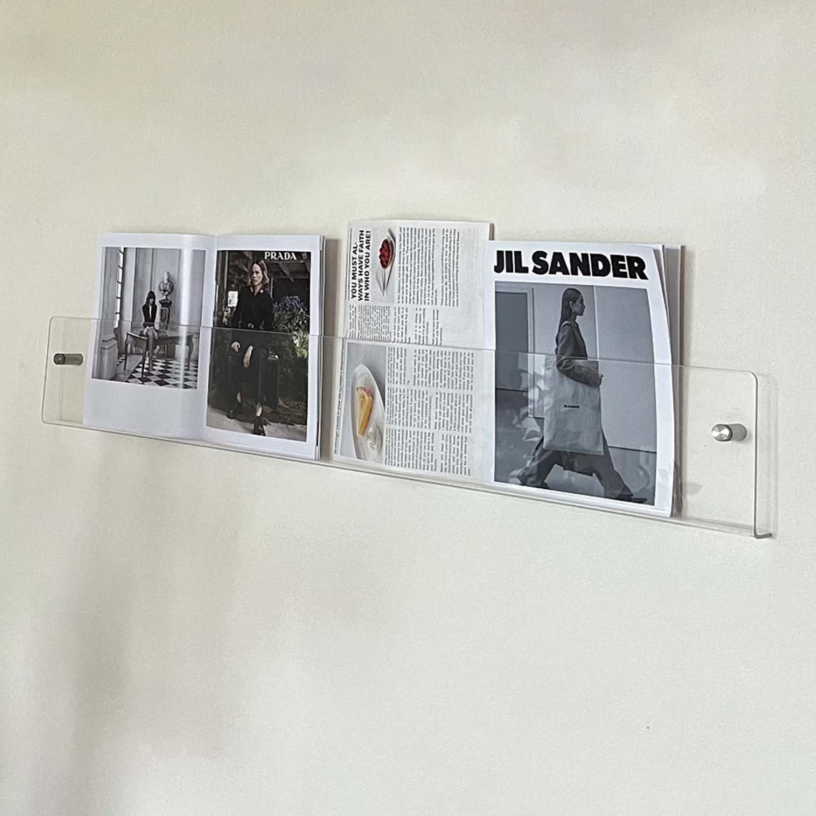 CGCSYZ Clear Acrylic Magazine Holder Wall Mounted, Hotel Office Brochure Display Stand/Book Magazine Racks, Hanging Magazine Organizer Bookshelves (80cm(31 1/2)