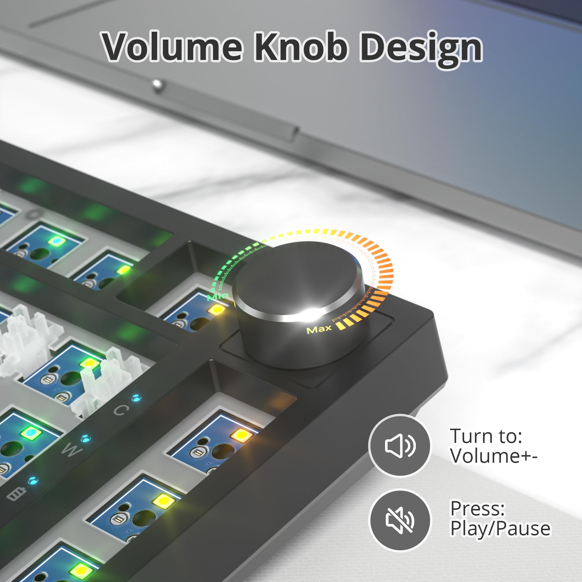 Barebones Kit Clavier de Jeu mécanique Vierge à 75% avec Joint d'étanchéité, Interrupteur RVB 3 Broches/5 Broches remplaçable à Chaud pour Windows/Mac (V400 Kit Noir)