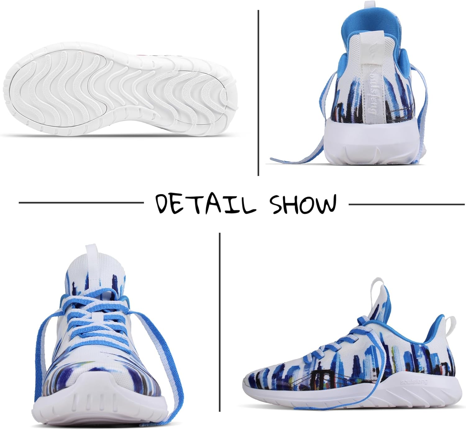 Soulsfeng Kids Tennis Shoes Lightweight Breathable Boys Running Shoe Fashion Walking Sneakers for Girls (Little Kid/Big Kid) - Image 3