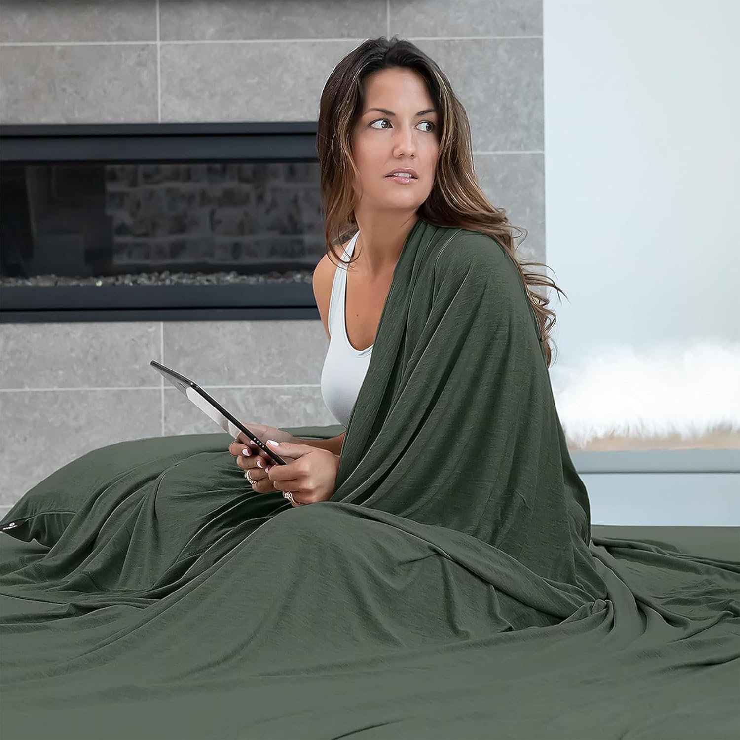 Bedgear Hyper-Wool Bed Sheet Set - Warm, Breathable & Moisture-Wicking for Dry Sleep Environment - Soft-Touch Fabric - Fitted Sheet, Flat Sheet, Pillowcases, Bedding Sheets, Queen, Forest Green