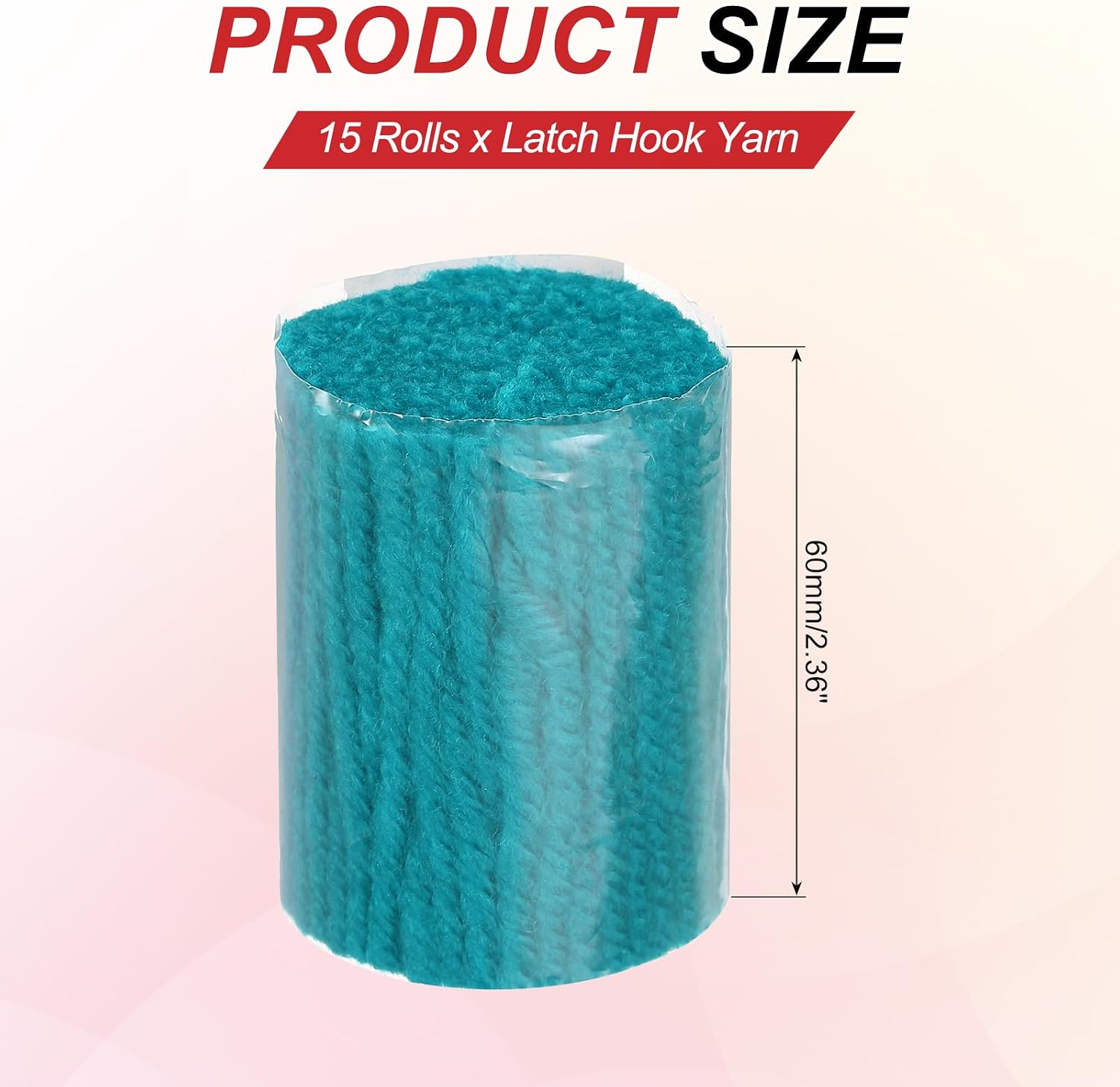 MECCANIXITY 15 Rolls Latch Hook Yarn, 3mm Lake Blue Latch Hook Kit Yarn Precut Hook Rugs Making Crochet Bundles for Rug Adults Beginners Tapestry DIY Craft
