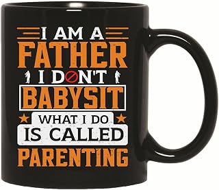 Gift for Dad Celebrating Dad Humor Parenting Method for Fathers 11oz 15oz Black Coffee Mug