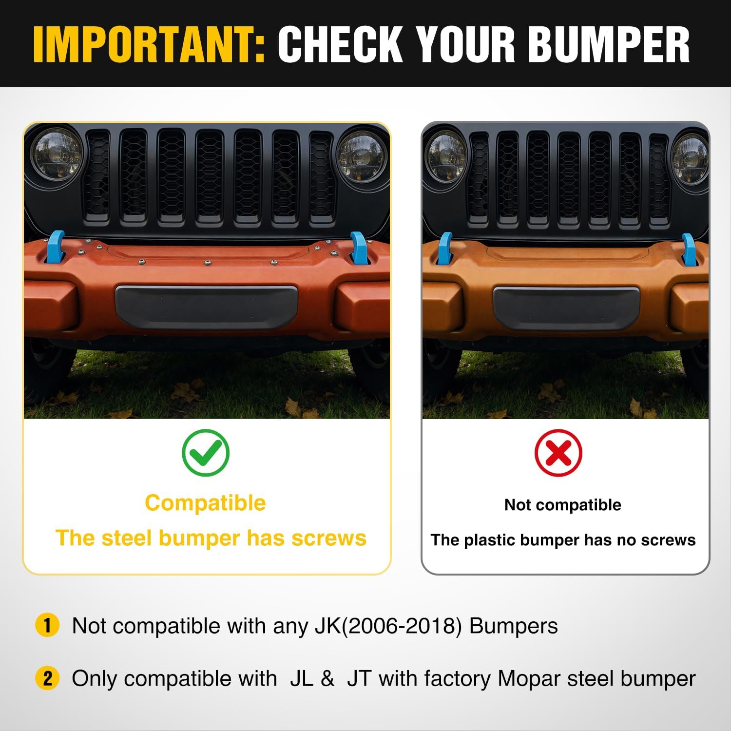 Nilight Front Brush Guard, Compatible with 2018-2025 Jeep Wrangler JL, 2019-2025 Gladiator JT, Steel Bar Grille Guard Fits Factory Rubicon Steel Bumper,3.12 inch Height to Clear Winch