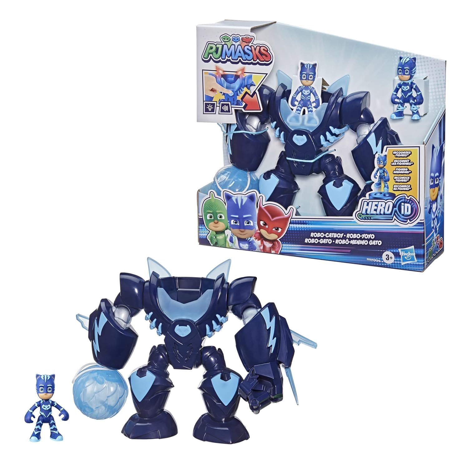 PJ Masks Robo-Catboy Preschool Toy with Lights and Sounds for Kids Ages 3 and Up, Includes Catboy Action Figure