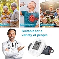 Vista 5 de Easy@Home Digital Blood Pressure Monitor Upper Arm with Pulse Rate Indicator, Accurate Automatic BP Machine with with Free App MyHeartPal, Not
