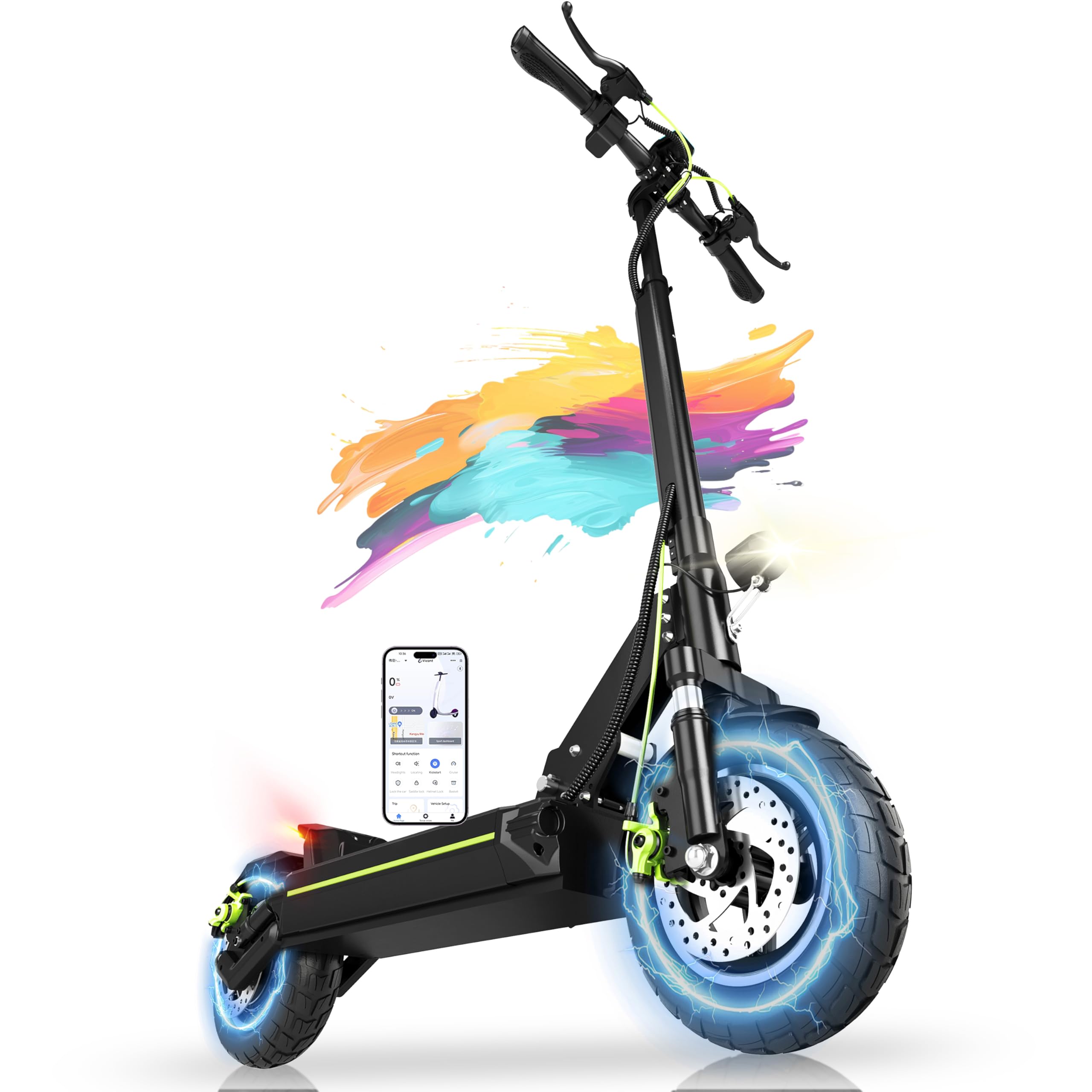 TODIMART D6 Trottinette Electrique Adulte Autonomie 50KM Moteur pic 1000W | Batterie 48V 13Ah Trotinette Électrique Pliante Portable Puissante Tout Terrain Ultra Legere Double Suspension avec APP
