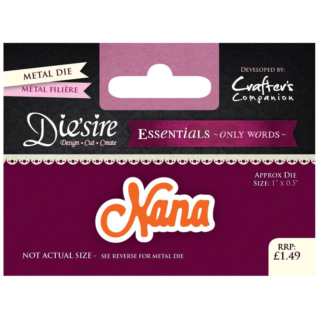 Crafter's Companion "Nana Diesire Essentials Only Words, Purple