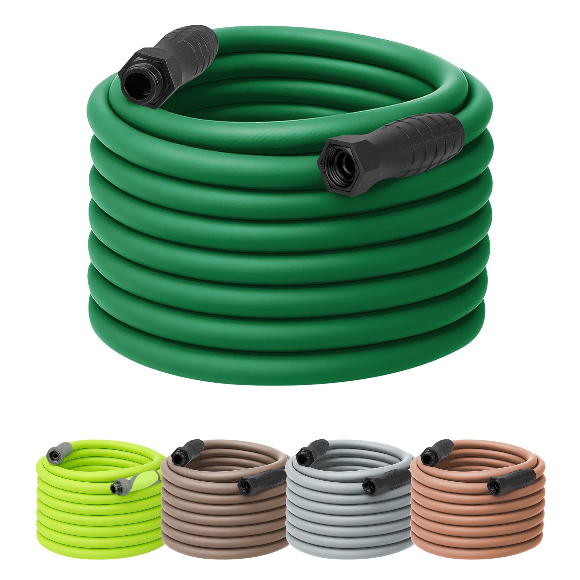 Flexzilla Colors SwivelGrip Garden Hose 5/8 in. x 100 ft., Lightweight All-Weather Water Hose, Durable and Flexible, Leak-Free Connections, Forest Green