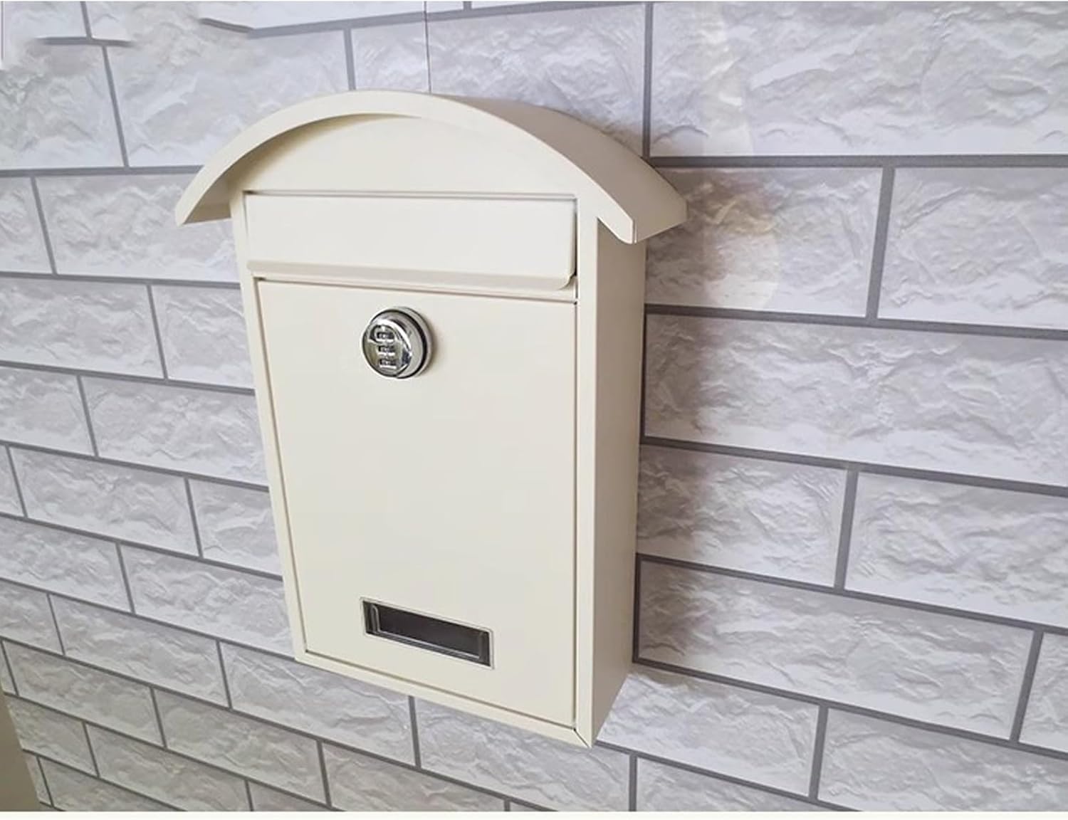 Mailbox with Lock, Outdoor Mailbox, Wall Mounted Key Drop Box with Combination Lock, for Home Use, 9'' X 4'' X 14''(Brown)