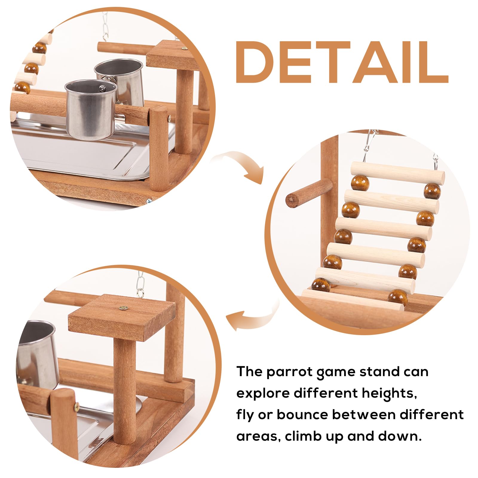 Vogelspielzeug, Papageienspielzeug, Wellensittich Spielzeug, Spielplatz Mit Feeder-Cup Spielzeug Leiter Erklimmen Schaukel Und Tablett Vogelschaukel Sitzplatz Für Sittiche Nymphensittich, 37x26x44CM