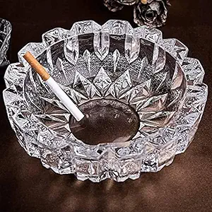 Heavy Glass Crystal Ashtray Ash Trays For Smoking For Home, Ashtray For Cigarette Stylish, Ashtray For Home