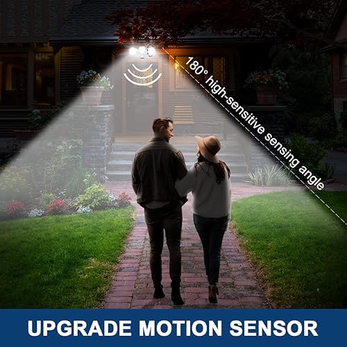 Miniatura 3 de EMANER Luz de seguridad activada por movimiento, detección de movimiento y ajustable del anochecer al amanecer, atenuación automática y mantener