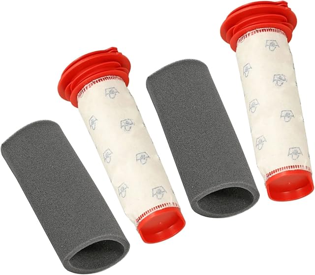 SPARES2GO Washable Main Stick Filter + Foam Insert for Bosch Athlet Cordless Vacuum Cleaner (2 of Each)