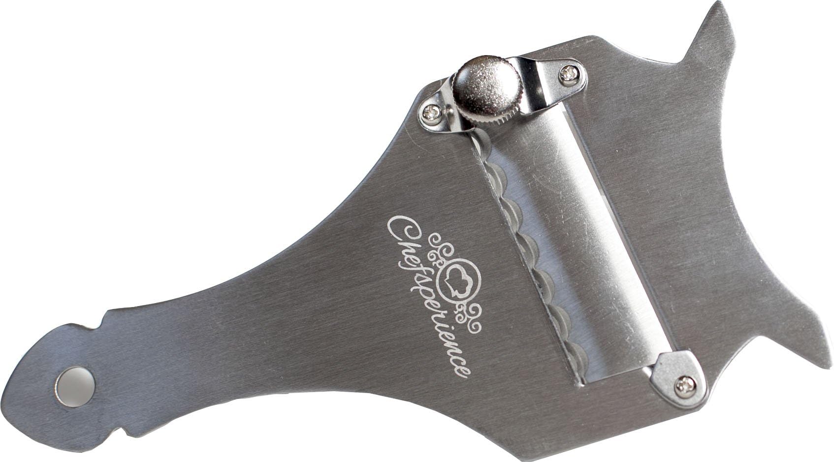 Premium Chocolate Truffle Cheese Shaver Slicer Planer - Highest Quality Italian Made Stainless Steel - Adjustable Razor Sharp Blade - Elegant Lightweight Durable Design - By Chefsperience