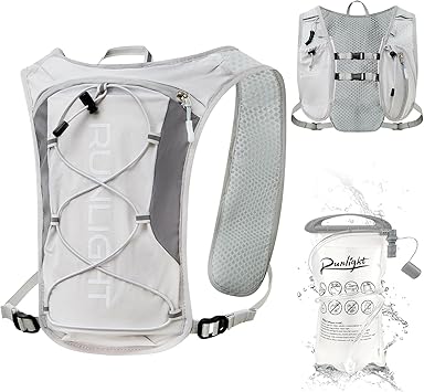 Runlight Running Vest for Women Men, Adjustable Hydration Backpack Breathable Reflective with 1.5L Water Bladder for Hiking, Trail, Running, Marathons, Cycling