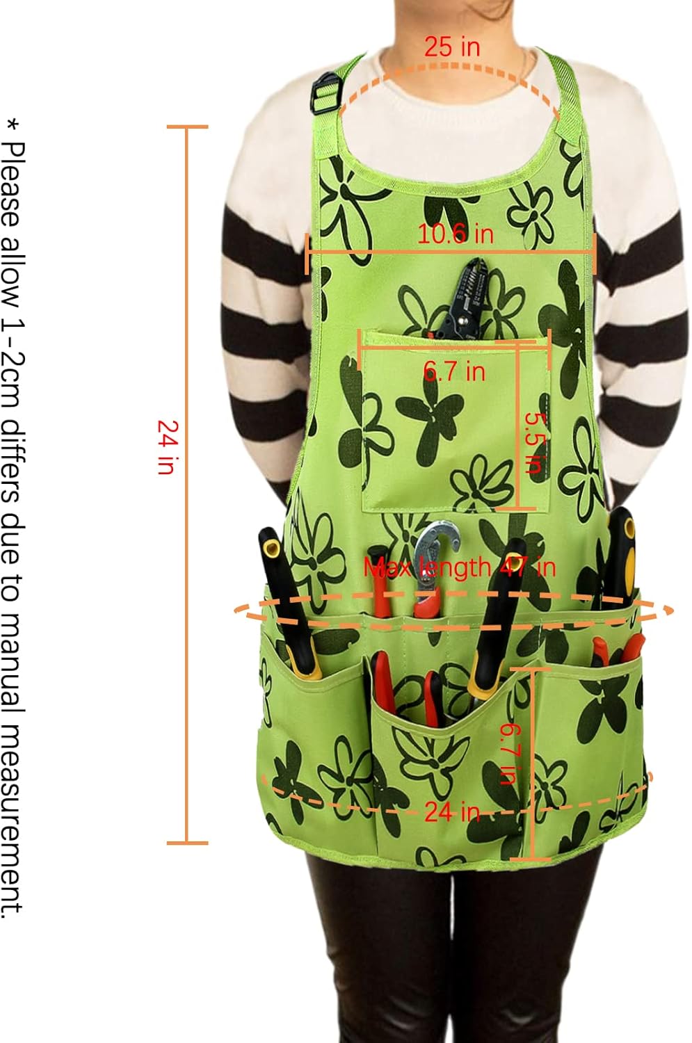 PATILWON Gardening Apron with Large Pockets for Women, 14 Pockets Waterproof Tool Apron, Work Apron Heavy Duty, Size M to XL - Image 5