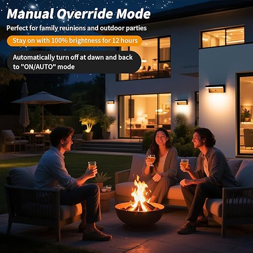 Miniatura 5 de Lámpara de pared solar para exteriores, lámparas alimentadas por carga solar y USB, sensor de atardecer a amanecer con 2 modos de iluminación, luces