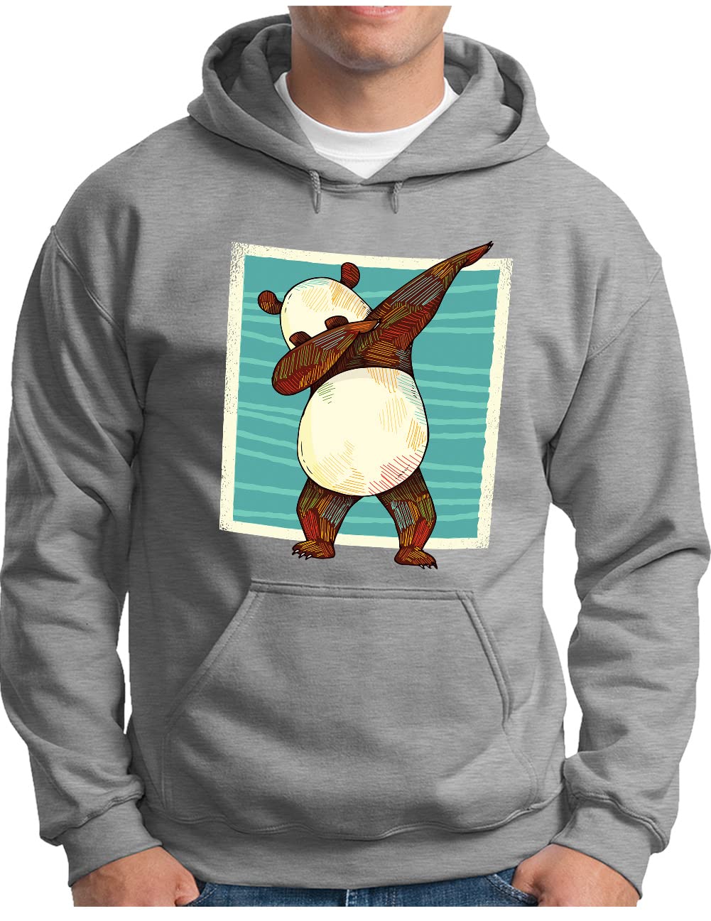 Sweat à capuche Panda Dab homme pull noir vêtement taille 4XL - 4
